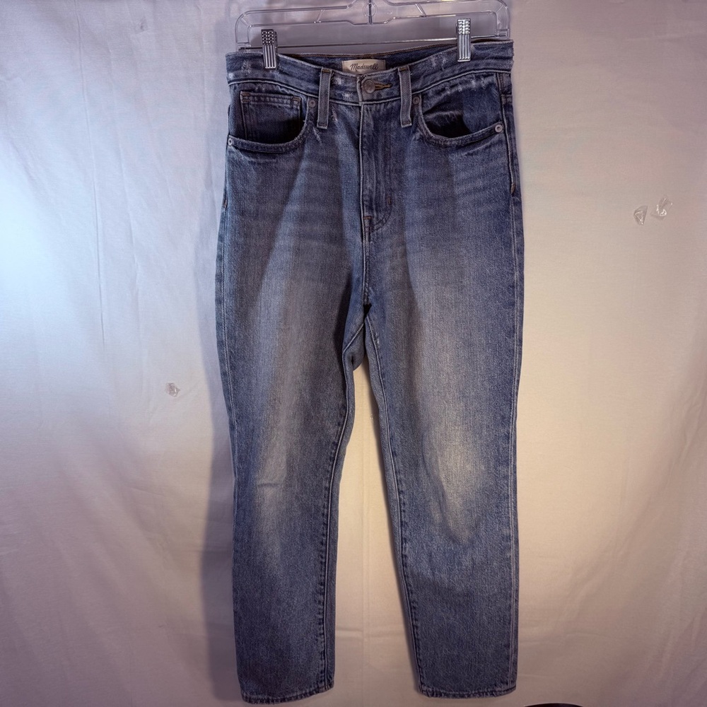 Madewell Mom Jeans Sz 25 Melva Wash High Waist Easy Fit Legs Thighs taper‎ ankle